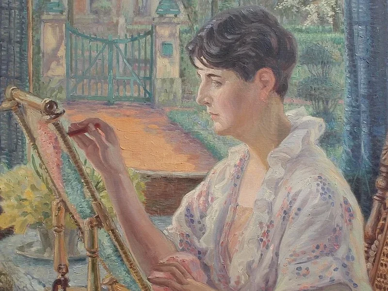1873-Franz Kiederich - Donna alla finestra